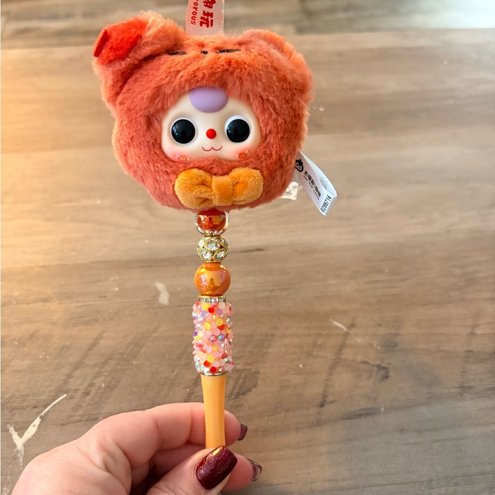 Baby Three Plush Beaded Pen | Handmade Cute Character Pen | One of a Kind